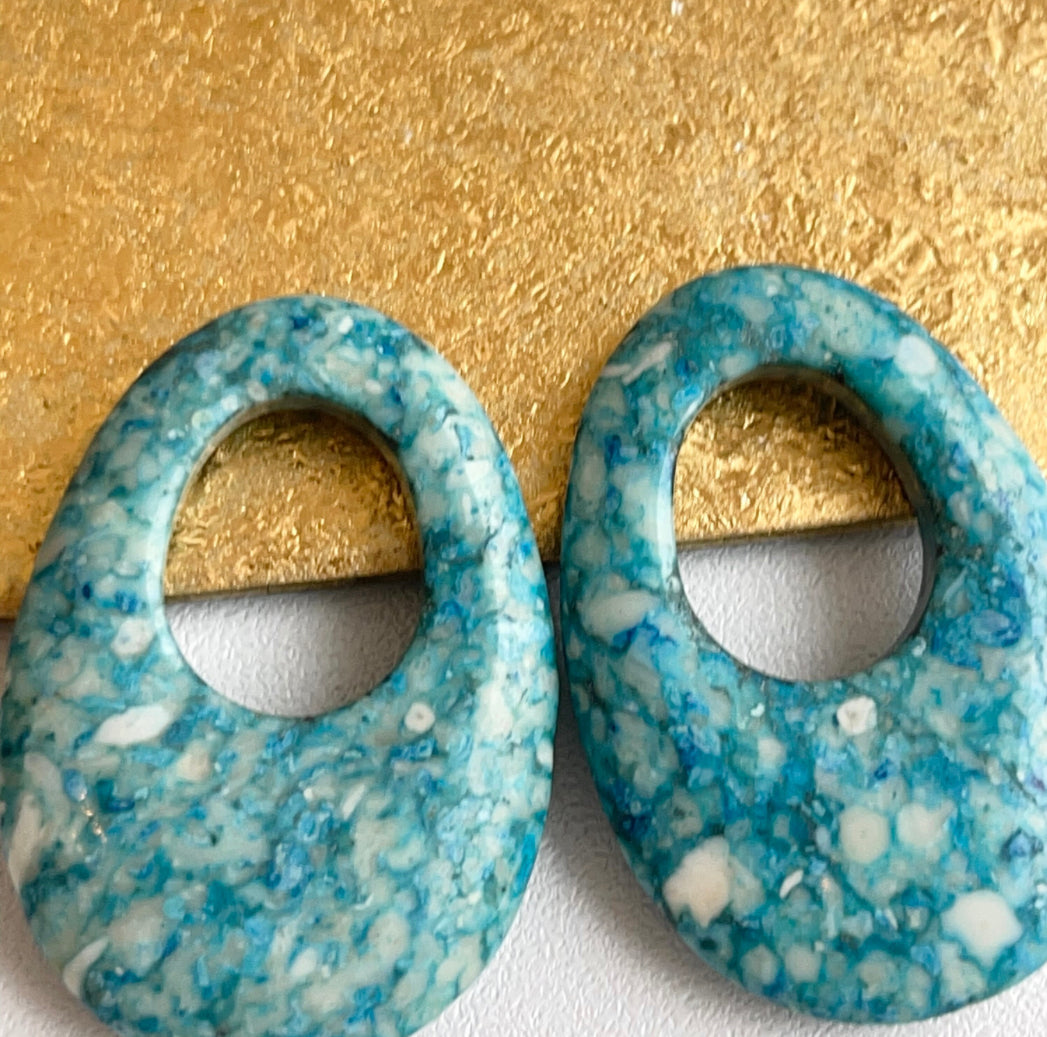 Blue Agate Oval Earring Charms