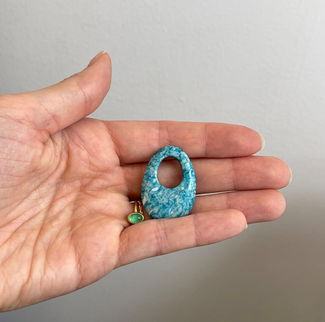 Blue Agate Oval Earring Charms