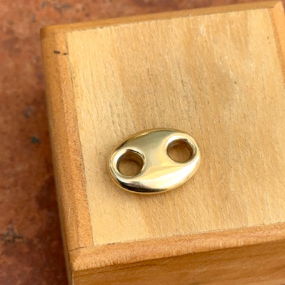 14KT Yellow Gold Red Enamel Puffed Mariner Link Pendant Slide