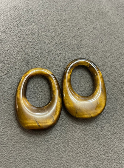 Estate Tigereye Oval Earring Charms