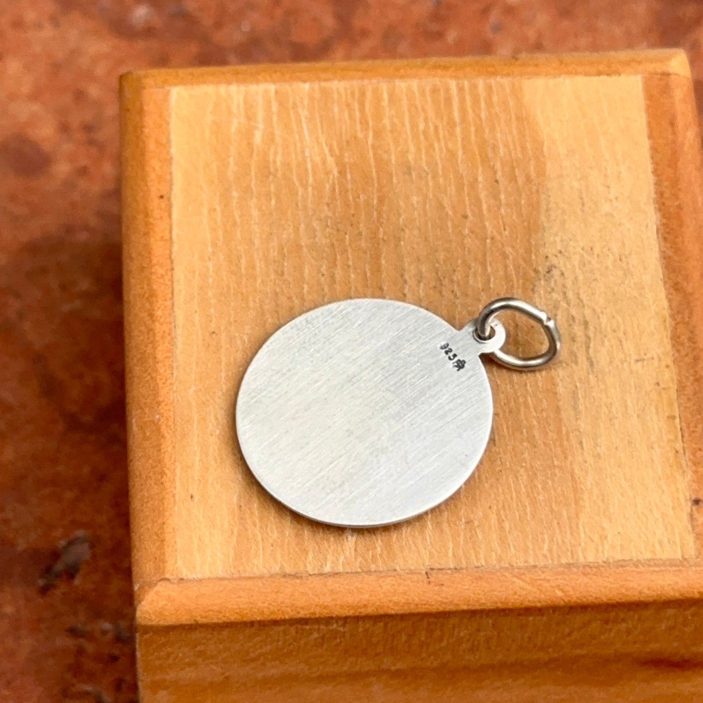 Sterling Silver Antiqued St Jude Thaddeus Round Pendant 20mm