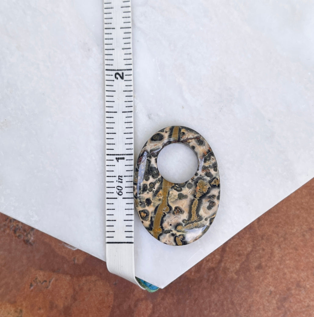 Estate Leopard Agate Oval Earring Charms