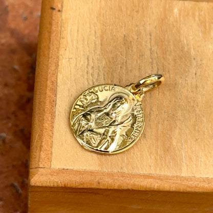14KT Yellow Gold Polished St Lucia Medal Pendant 16mm