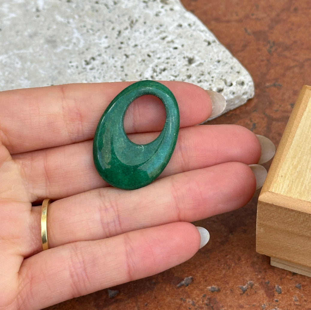 Green Howlite/Other Stone Oval  Earring Charms