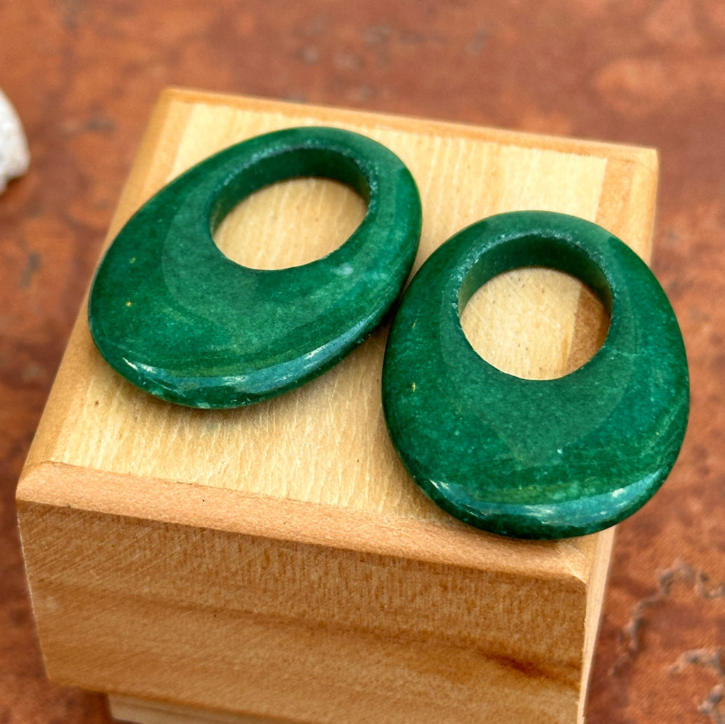 Green Howlite/Other Stone Oval  Earring Charms