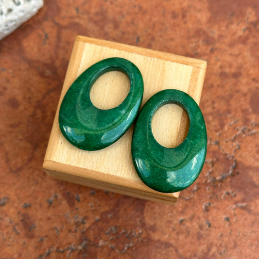 Green Howlite/Other Stone Oval  Earring Charms