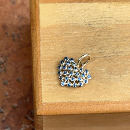 14KT Yellow Gold Blue Sapphire Heart Pendant Charm