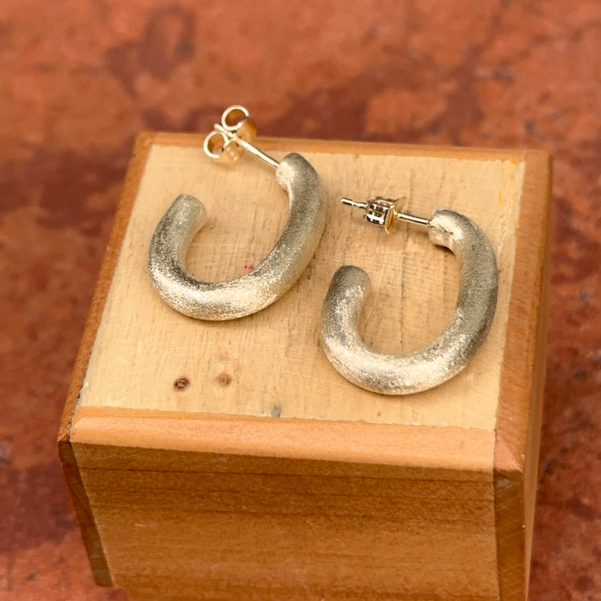 Premium Golden Matte Finish Stud Earrings  Love Symbol Studs