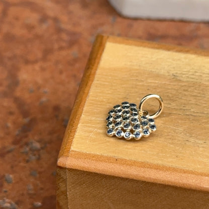 14KT Yellow Gold Blue Sapphire Heart Pendant Charm