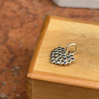 14KT Yellow Gold Blue Sapphire Heart Pendant Charm