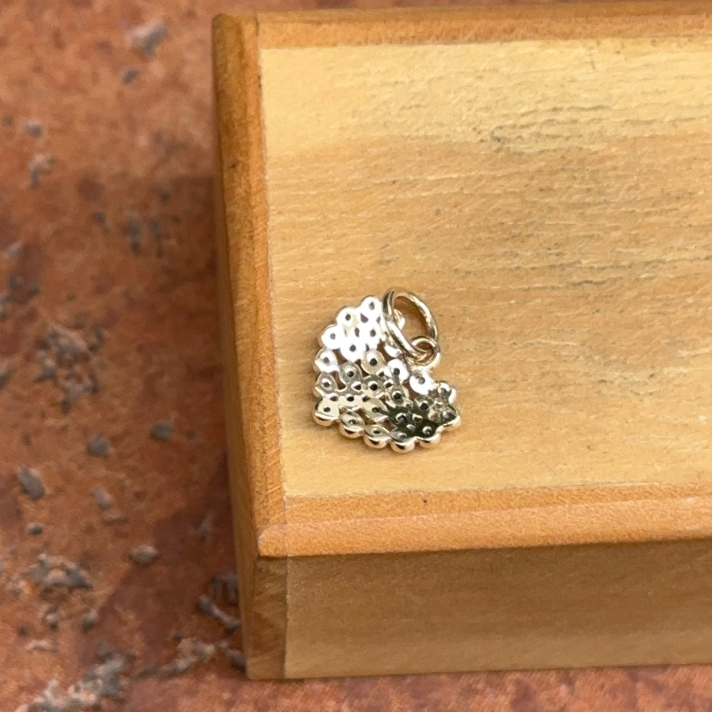 14KT Yellow Gold Blue Sapphire Heart Pendant Charm