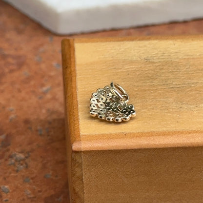14KT Yellow Gold Blue Sapphire Heart Pendant Charm