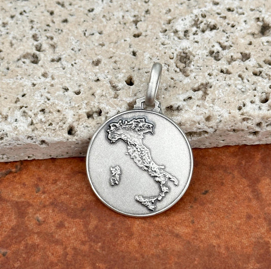 Sterling Silver Italy Medal Pendant