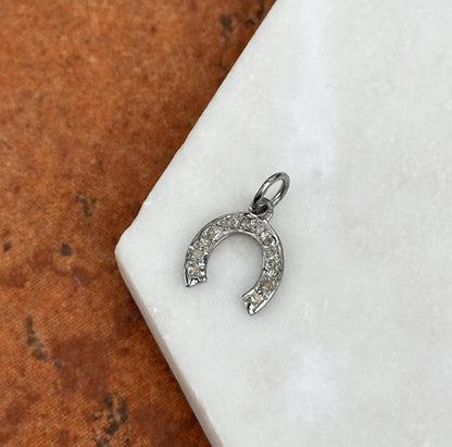 Sterling Silver Diamond Horseshoe Pendant