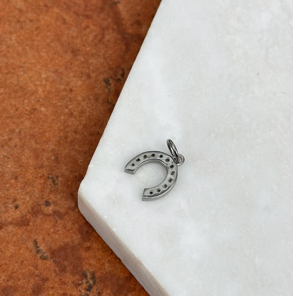 Sterling Silver Diamond Horseshoe Pendant