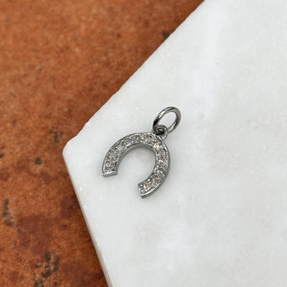 Sterling Silver Diamond Horseshoe Pendant