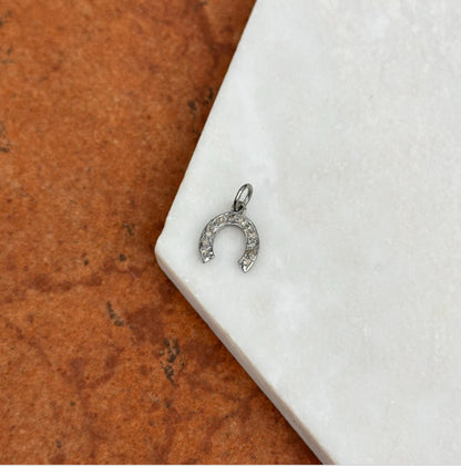 Sterling Silver Diamond Horseshoe Pendant