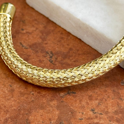 Yellow Gold-Plated Woven Mesh Cuff Bracelet