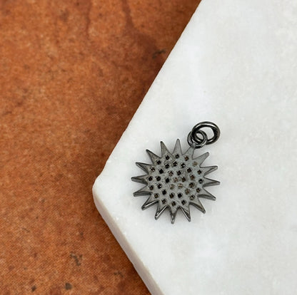 Sterling Silver Pave Diamond Sun Pendant