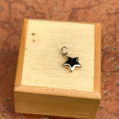 14KT Yellow Gold Black Onyx Puffed Star Pendant Charm