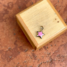 Load image into Gallery viewer, 14KT Yellow Gold Pink Enamel Puffed Star Pendant Charm