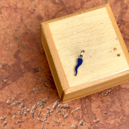 14KT Yellow Gold Blue Lapis Flat Mini Pendant Charm