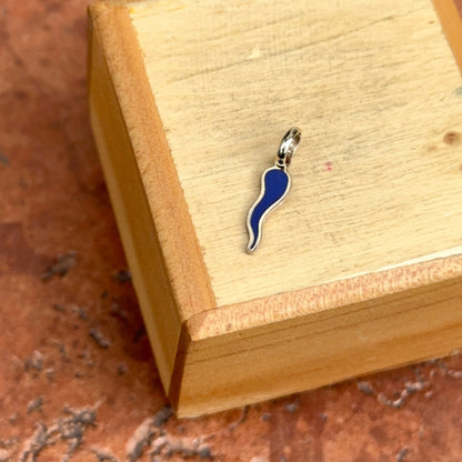 14KT Yellow Gold Blue Lapis Flat Mini Pendant Charm