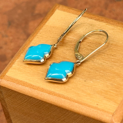 14KT Yellow Gold Kabana Turquoise Dangle Drop Earrings