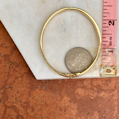 14KT Yellow Gold Multi-Shade Blue Sapphire Hinged Bangle Bracelet