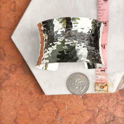 Sterling Silver Hammered Cuff Bracelet 39mm