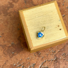 Load image into Gallery viewer, 14KT Yellow Gold Heart Blue Evil Eye Diamond-Cut Pendant Charm