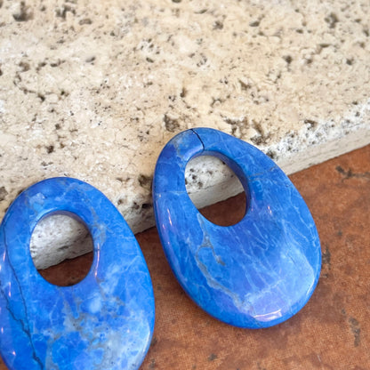 Vintage Dyed Blue Howlite Oval Earring Charms