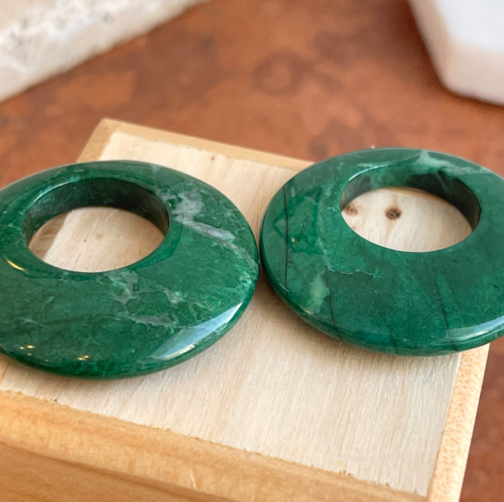 Green Howlite/Other Stone Oval Earring Charms