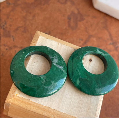 Green Howlite/Other Stone Oval Earring Charms