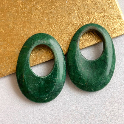 Green Howlite Oval Earring Charms