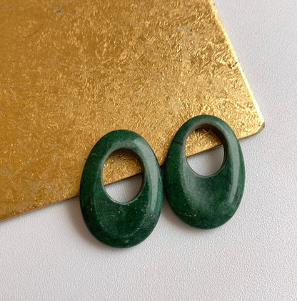 Green Howlite Oval Earring Charms