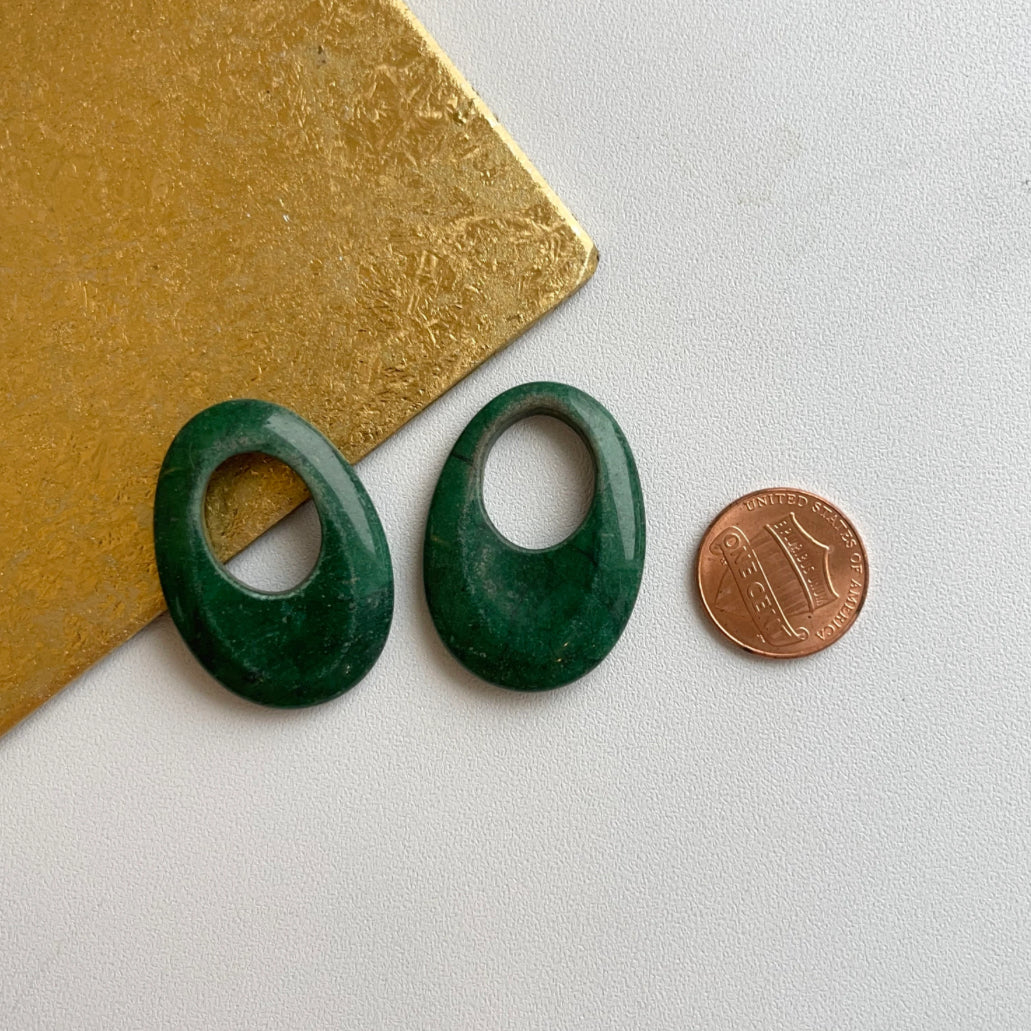 Green Howlite Oval Earring Charms