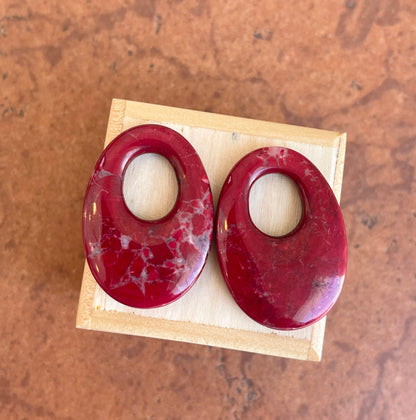 Poppy Jasper Oval Earring Charms