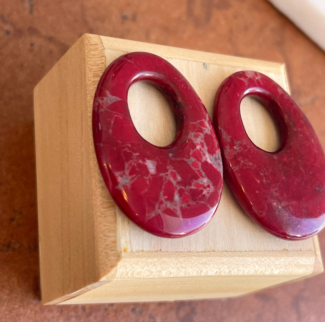 Poppy Jasper Oval Earring Charms