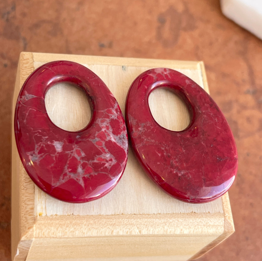 Poppy Jasper Oval Earring Charms