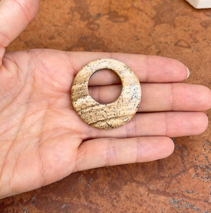 Estate Picture Jasper Round Earring Charms