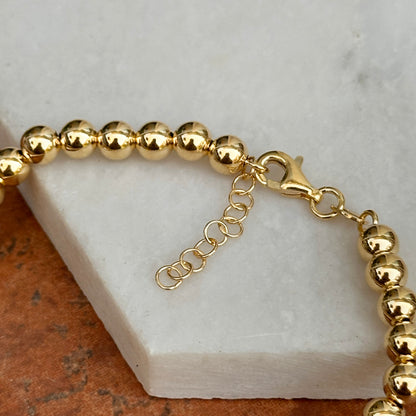 14KT Yellow Gold 5mm Ball Bead Chain Bracelet