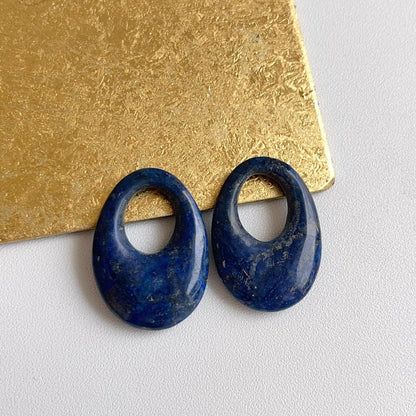 Blue Lapis Oval Earring Charms