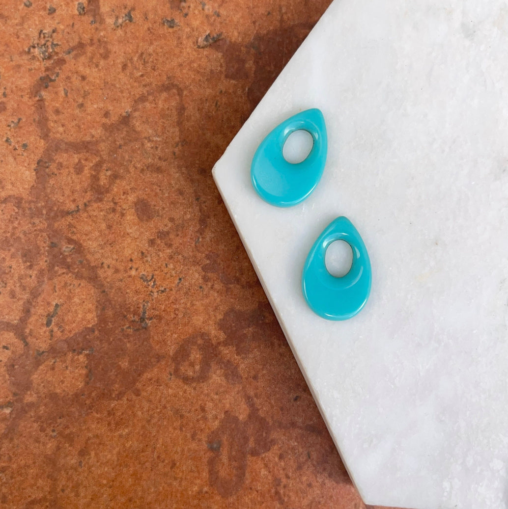 Estate Turquoise Oval Earring Charms