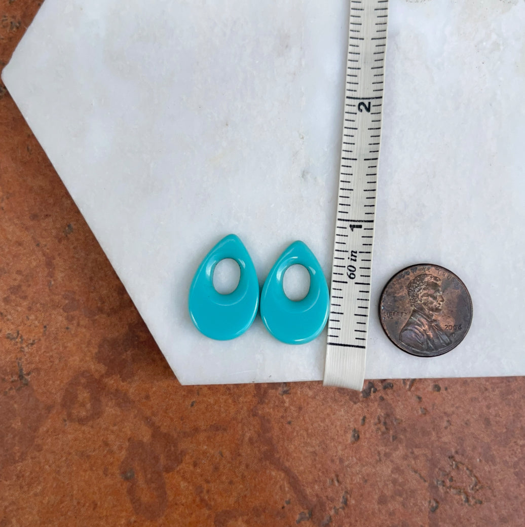 Estate Turquoise Oval Earring Charms