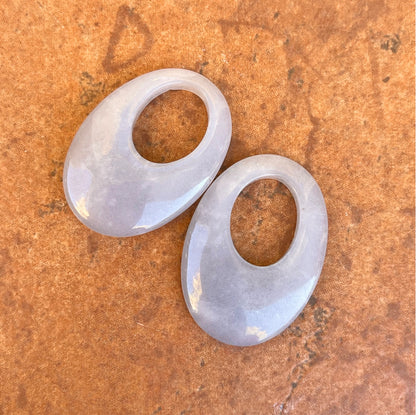 Vintage Gray Quartz Oval Earring Charms