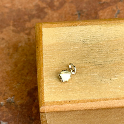 14KT Yellow Gold Magenta Pink Enamel Ladybug Pendant Charm 5mm