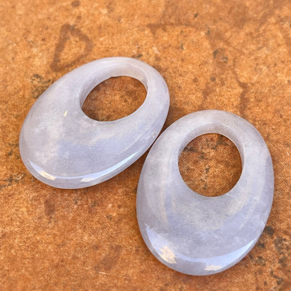 Vintage Gray Quartz Oval Earring Charms