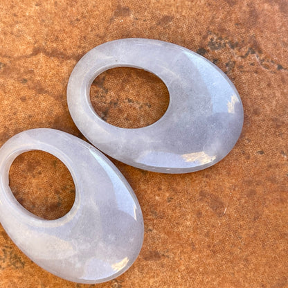 Vintage Gray Quartz Oval Earring Charms