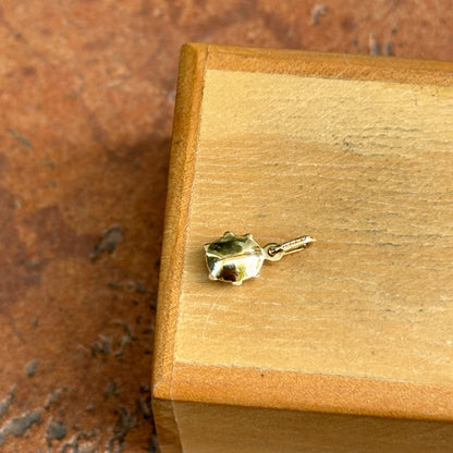 14KT Yellow Gold Blue Enamel Ladybug Pendant Charm 7mm